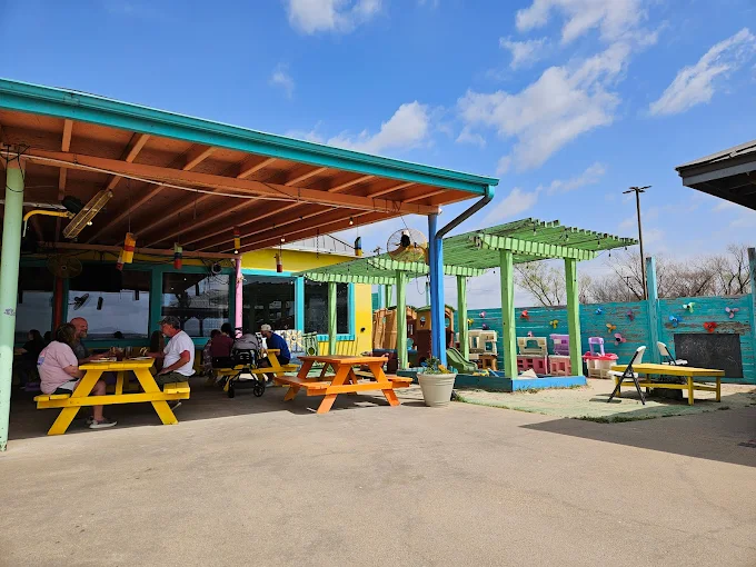 Albright Land & Development at Cedar Creek Lake | Color outdoor eating space called Vernon's Lakeside on Cedar Creek Lake.